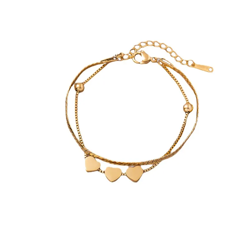 Bracelet double cœur 974, île de la Réunion