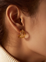 Boucles d'oreilles triples créoles 974,île de la Réunion