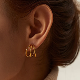 Boucles d'oreilles triples créoles 974,île de la Réunion