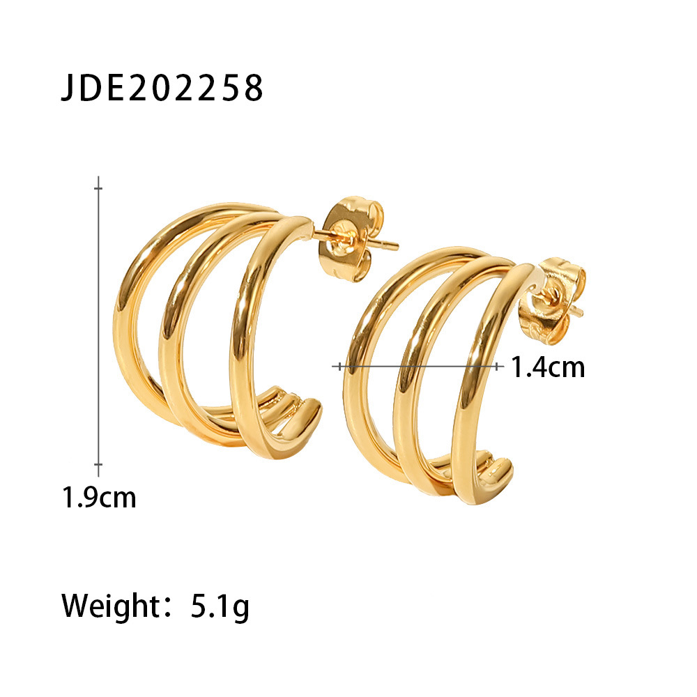 Boucles d'oreilles triples créoles 974,île de la Réunion