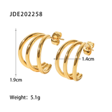 Boucles d'oreilles triples créoles 974,île de la Réunion