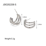 Boucles d'oreilles triples créoles 974,île de la Réunion