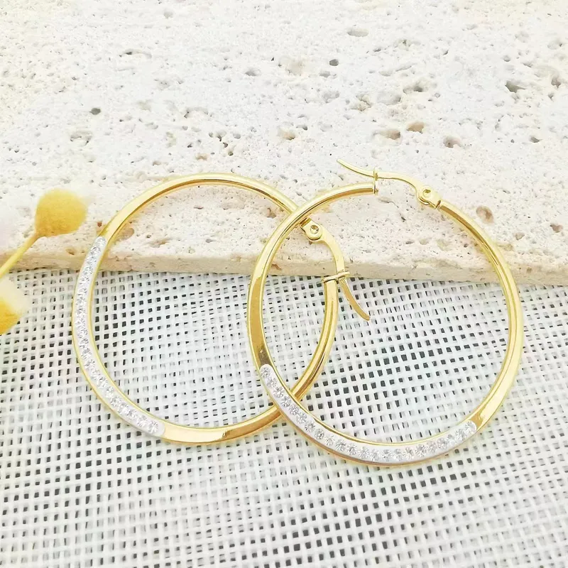 Boucles d'oreilles créole strass 974,île de la Réunion