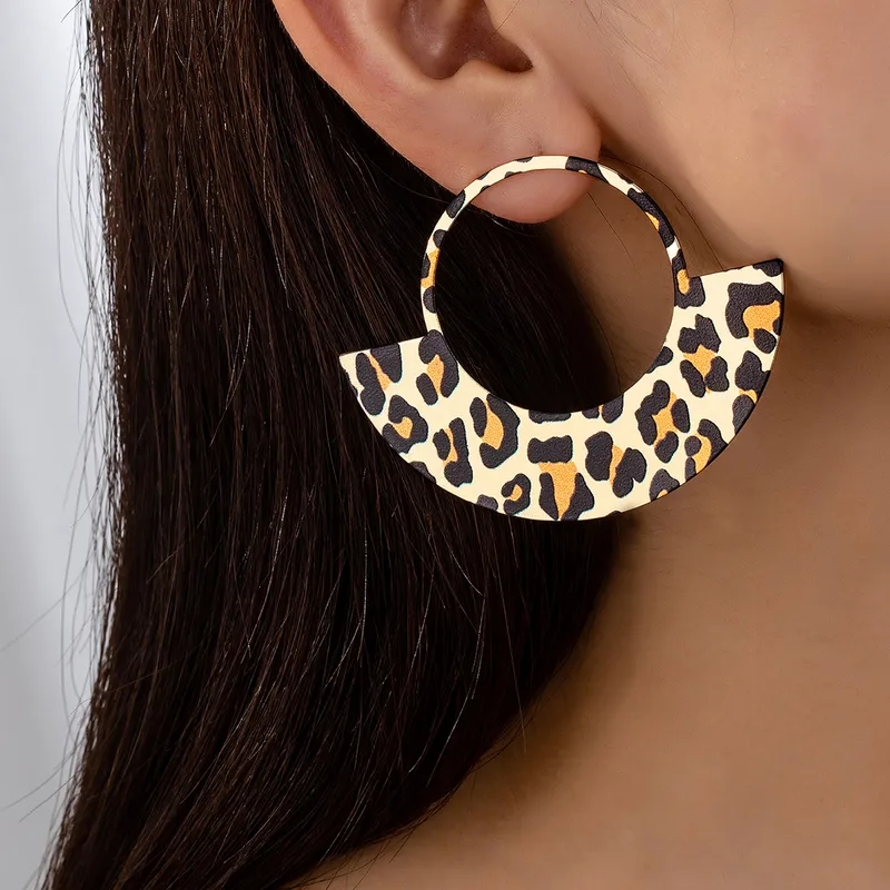 Boucles d'oreilles ronde léopard 974,île de la Réunion