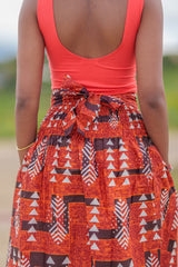 Jupe longue wax africaine