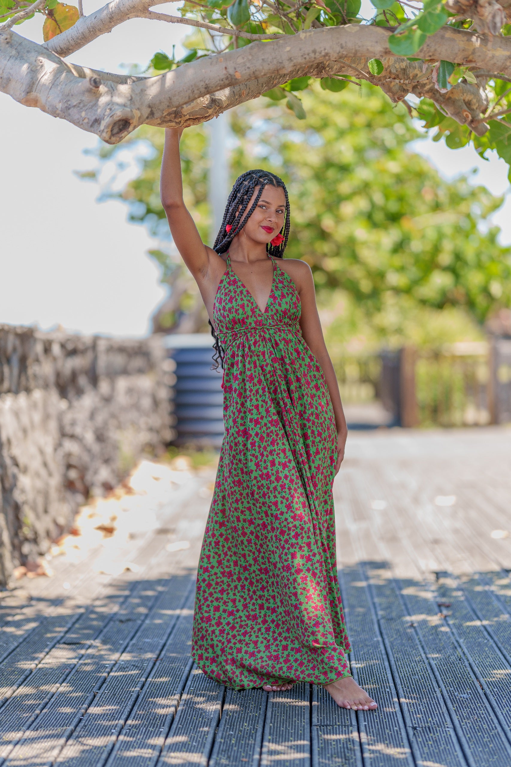 Robe dos nu fleurie 974,ile de la Réunion