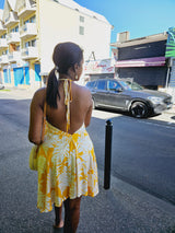 Robe courte dos nu tropicale 974,île de la Réunion