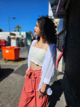 Crop top smocké 974,île de la Réunion