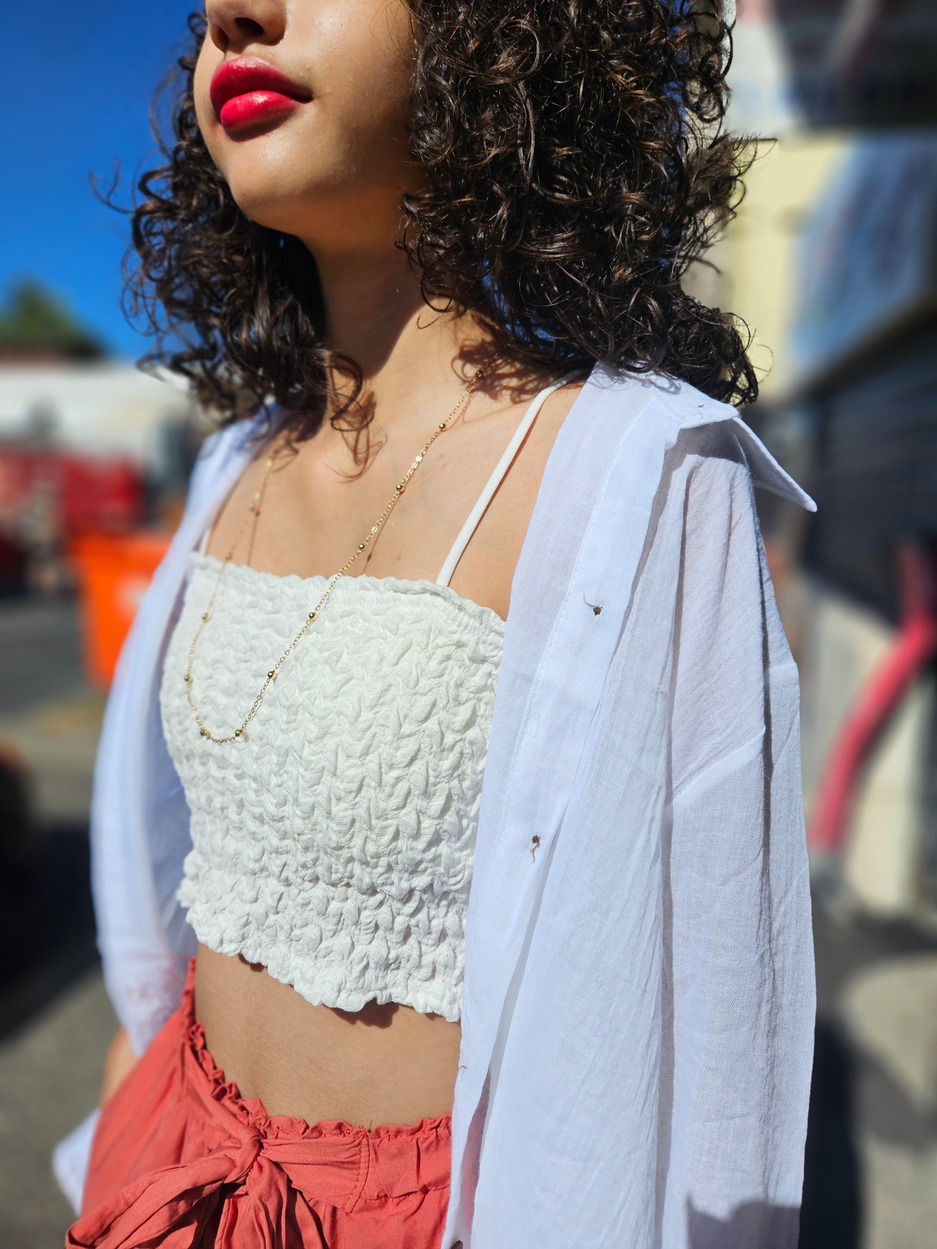 Crop top smocké 974,île de la Réunion