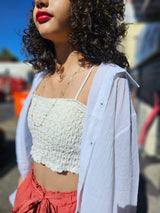 Crop top smocké 974,île de la Réunion
