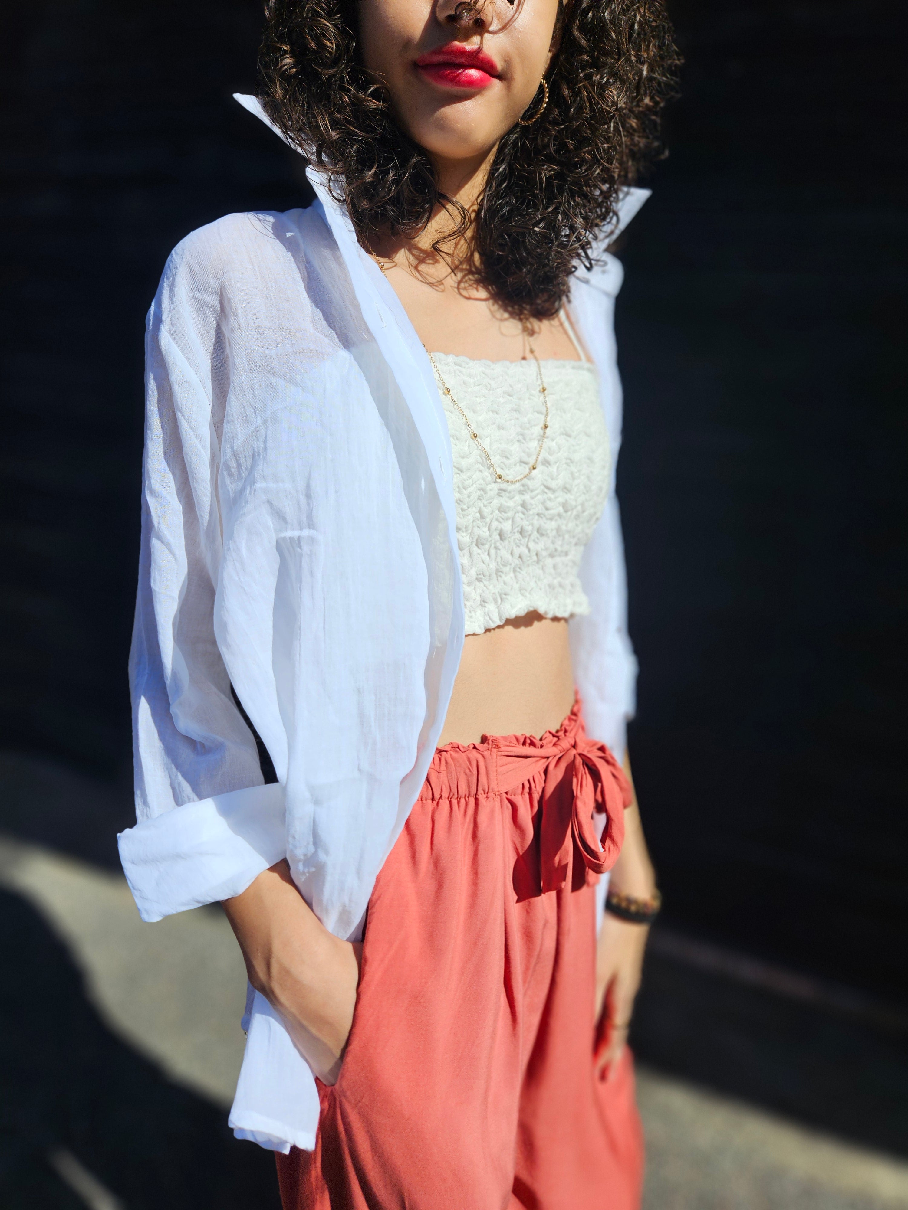 Crop top smocké 974,île de la Réunion