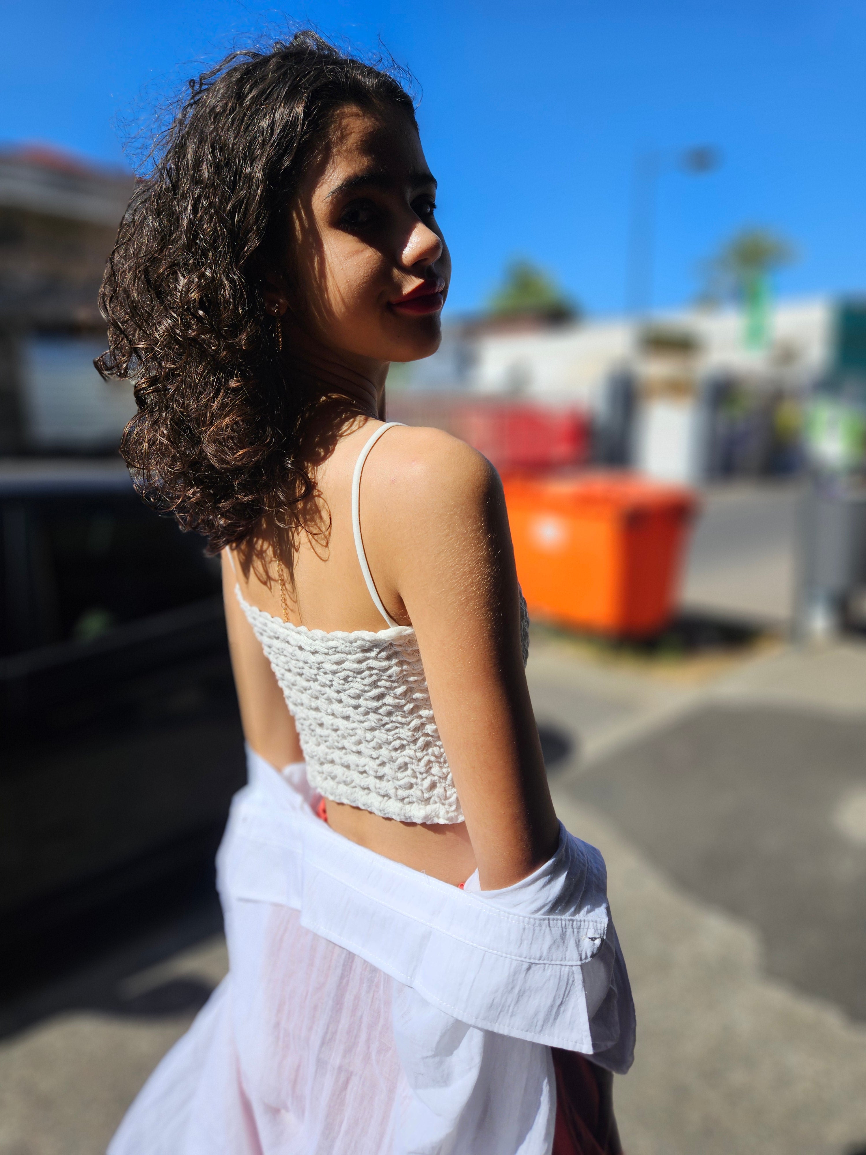 Crop top smocké 974,île de la Réunion