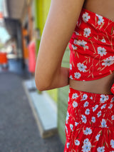 Ensemble jupe longue rouge 974,île de la Réunion