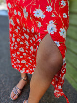 Ensemble jupe longue rouge 974,île de la Réunion