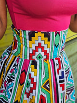 Jupe courte wax africaine 974,île de la Réunion