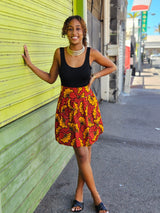 Jupe courte wax africaine 974,île de la Réunion