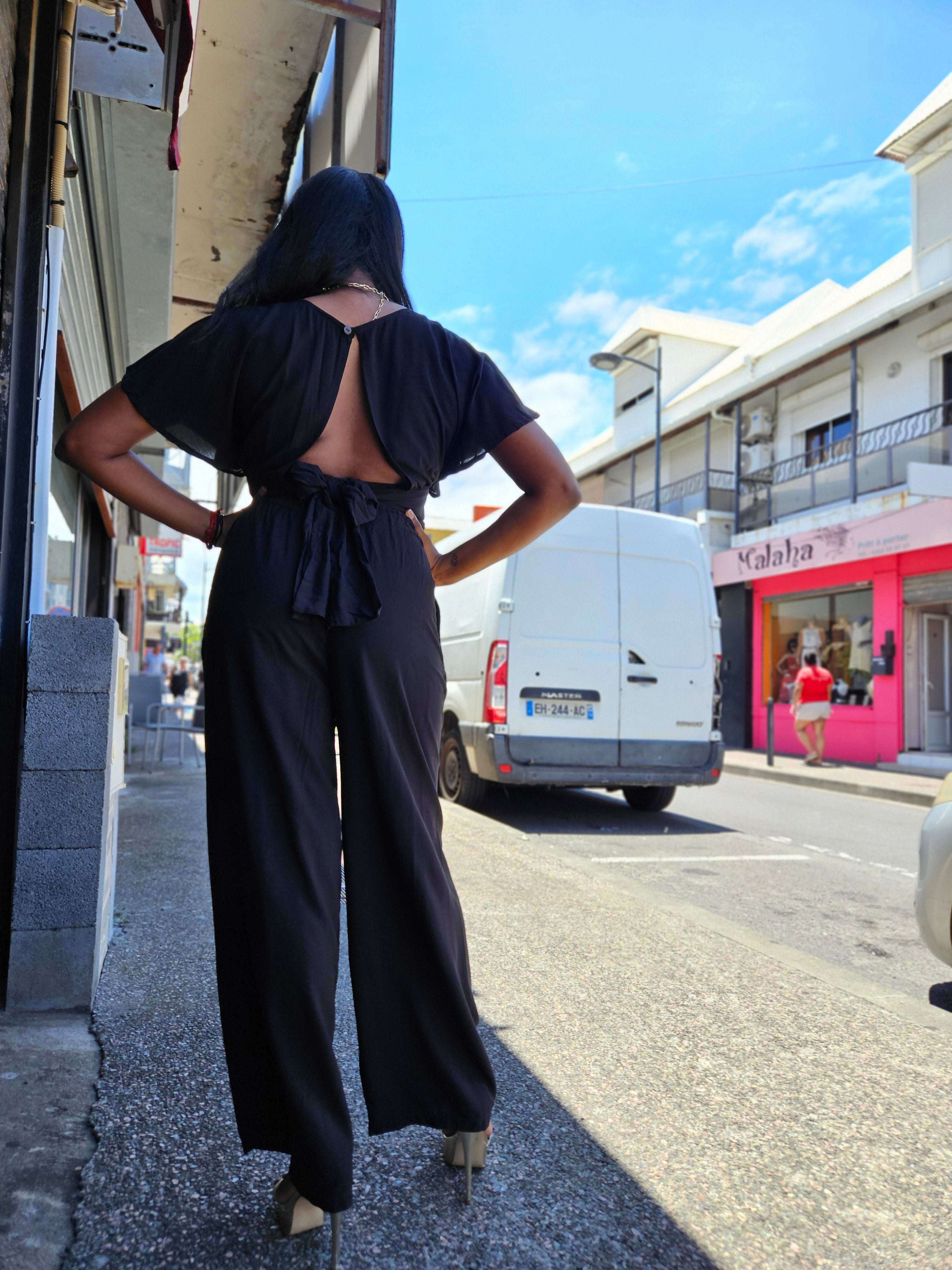 Pantalon fluide noir 974,île de la Réunion