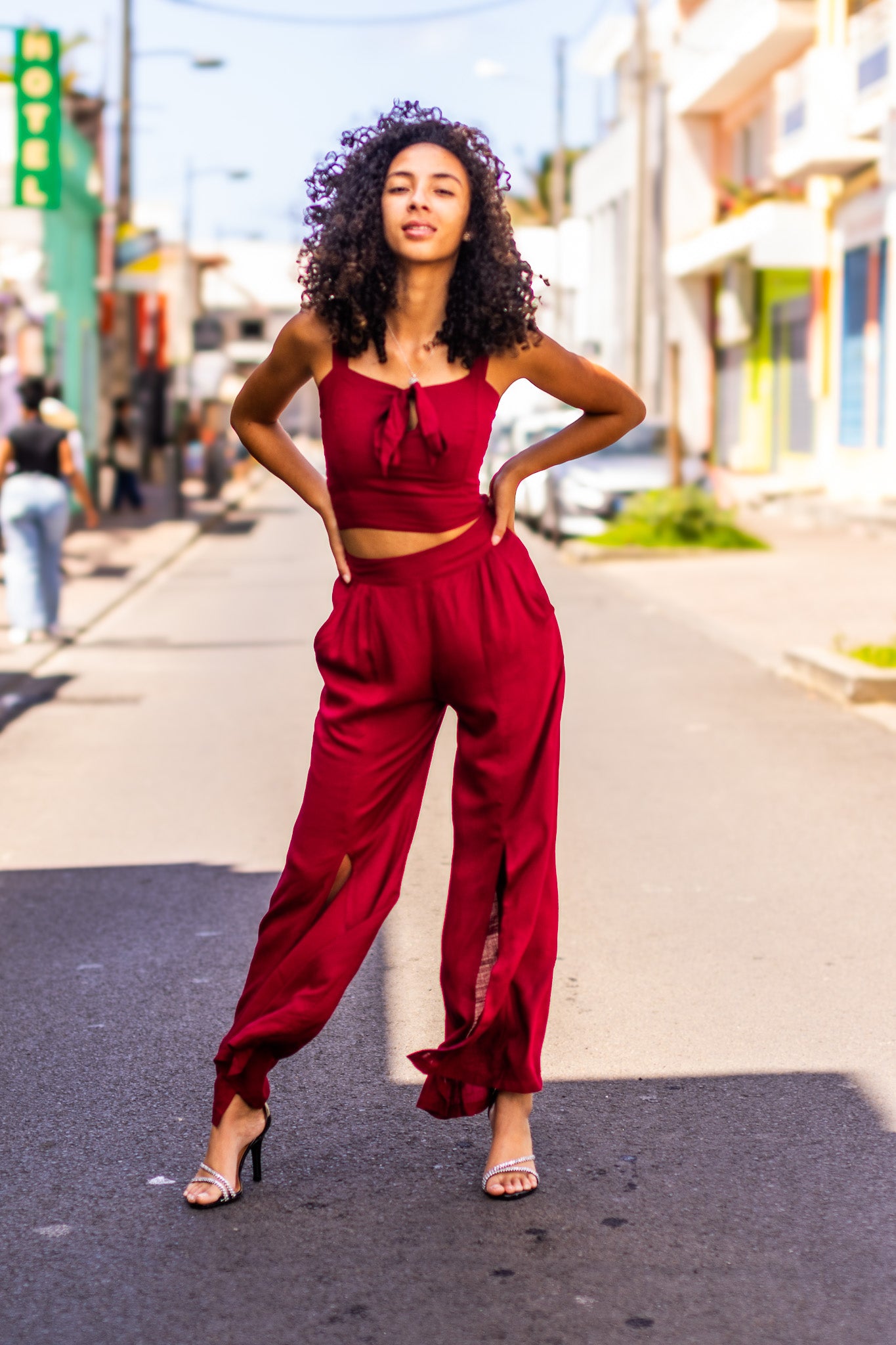 Ensemble pantalon fendu 974,île de la Réunion