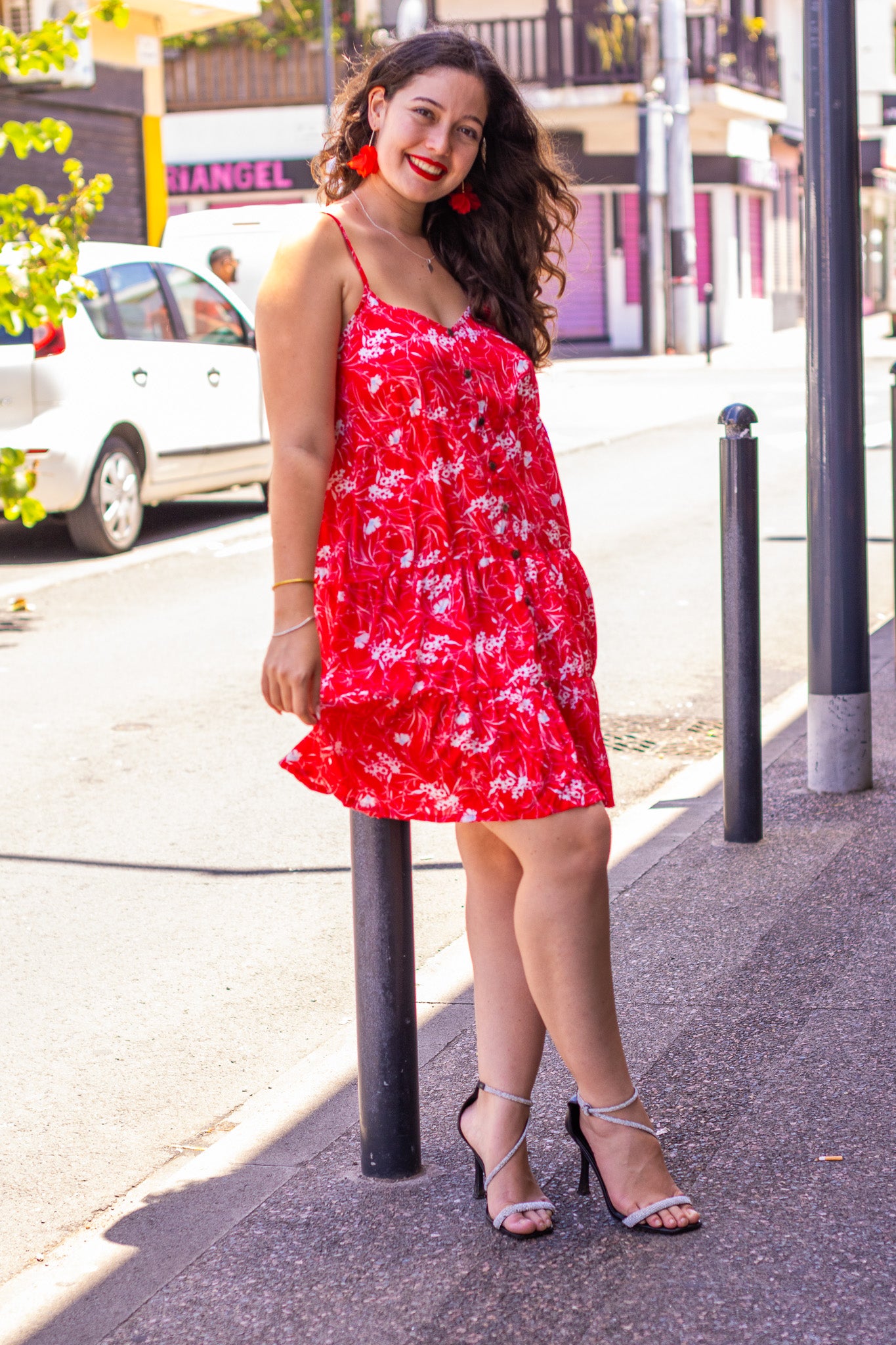 Robe courte fleurie 974,île de la Réunion