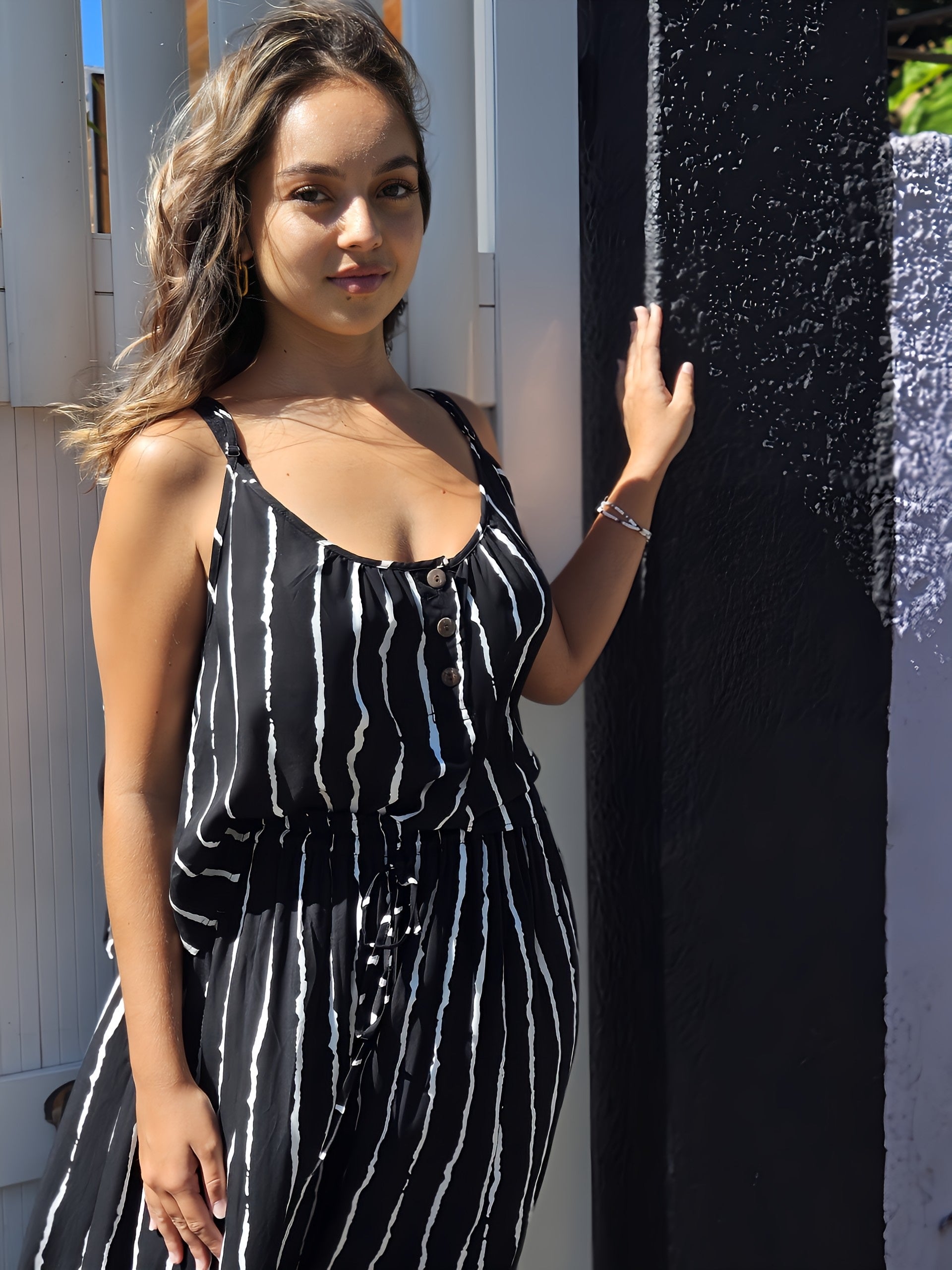 Ensemble pantalon rayure noir,île de la Réunion 974