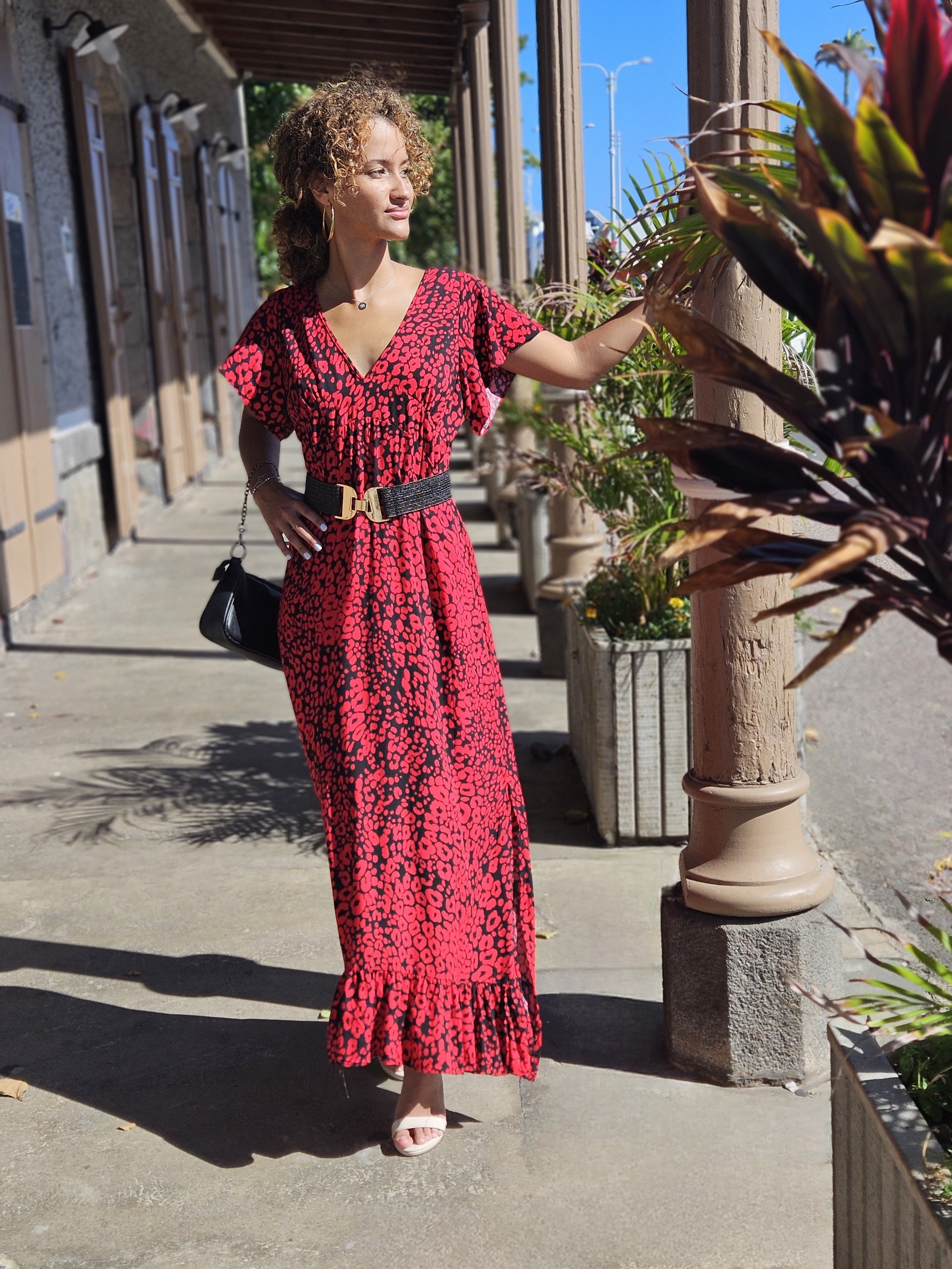 Robe Valentina léopard, île de la Réunion 974