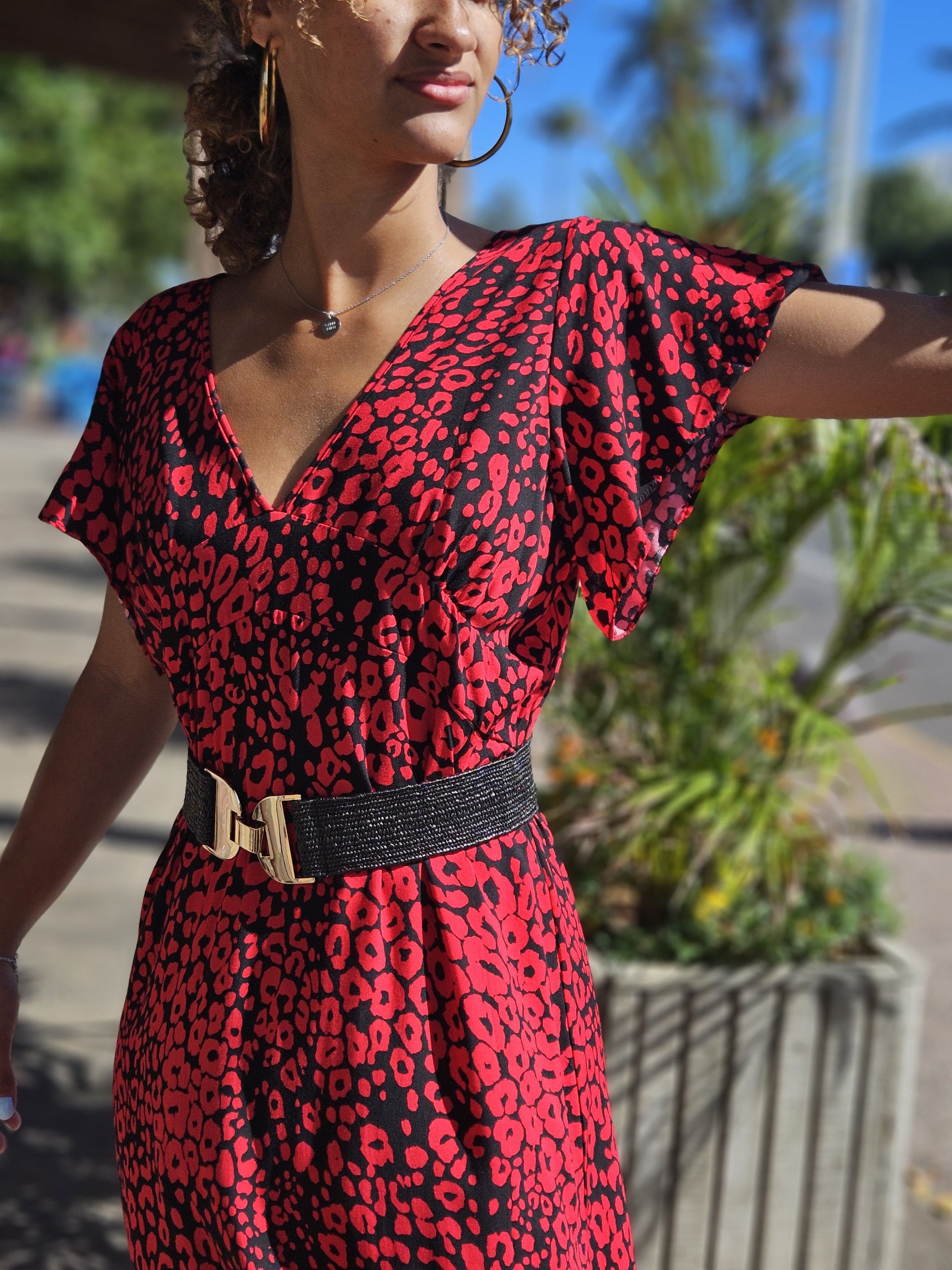 Robe Valentina léopard, île de la Réunion 974