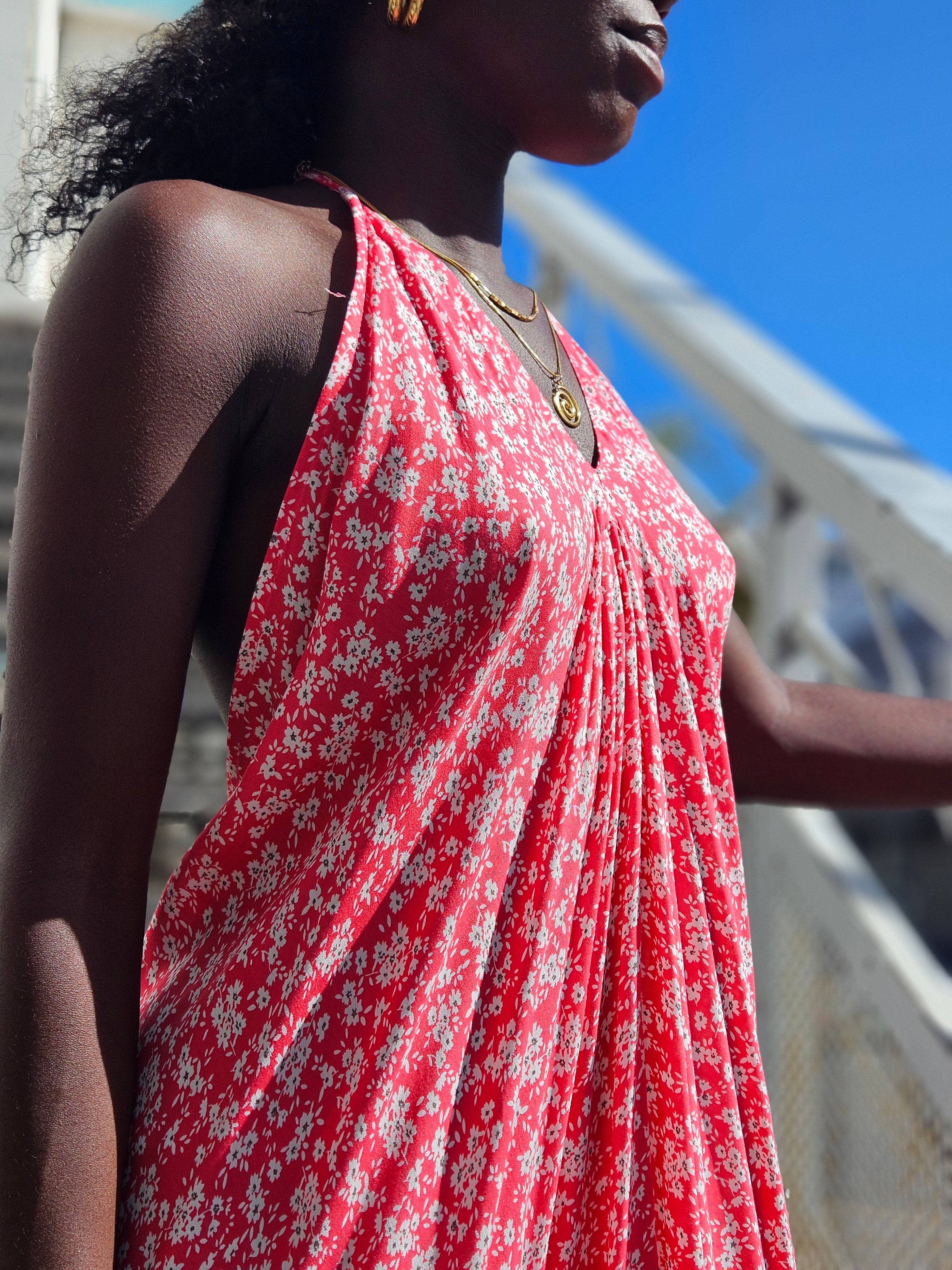Robe rose dos nu,île de la Réunion 974