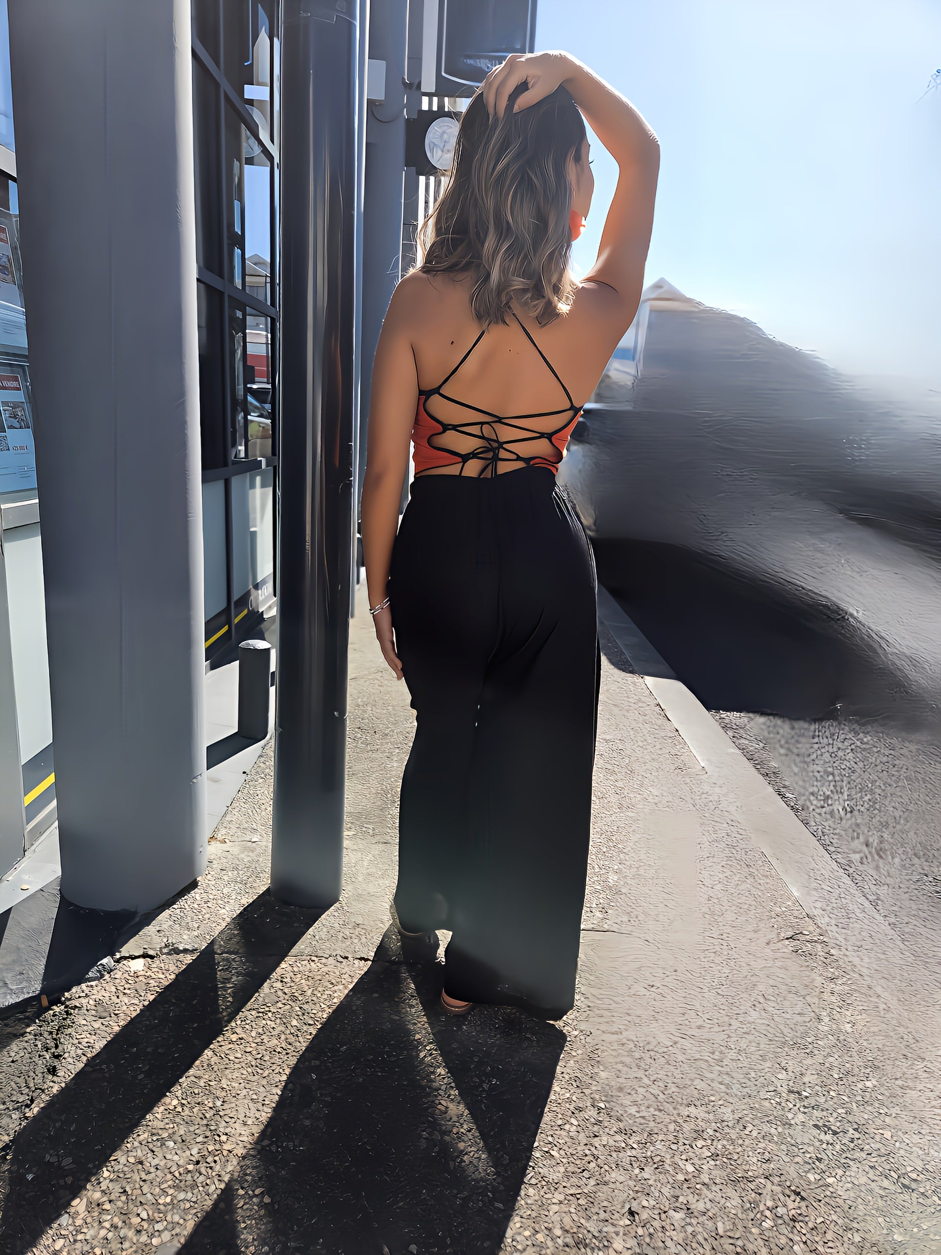 Pantalon fluide noir,île de la Réunion 974