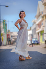 Robe blanche sixty 974,île de la Réunion