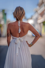 Robe blanche sixty 974,île de la Réunion