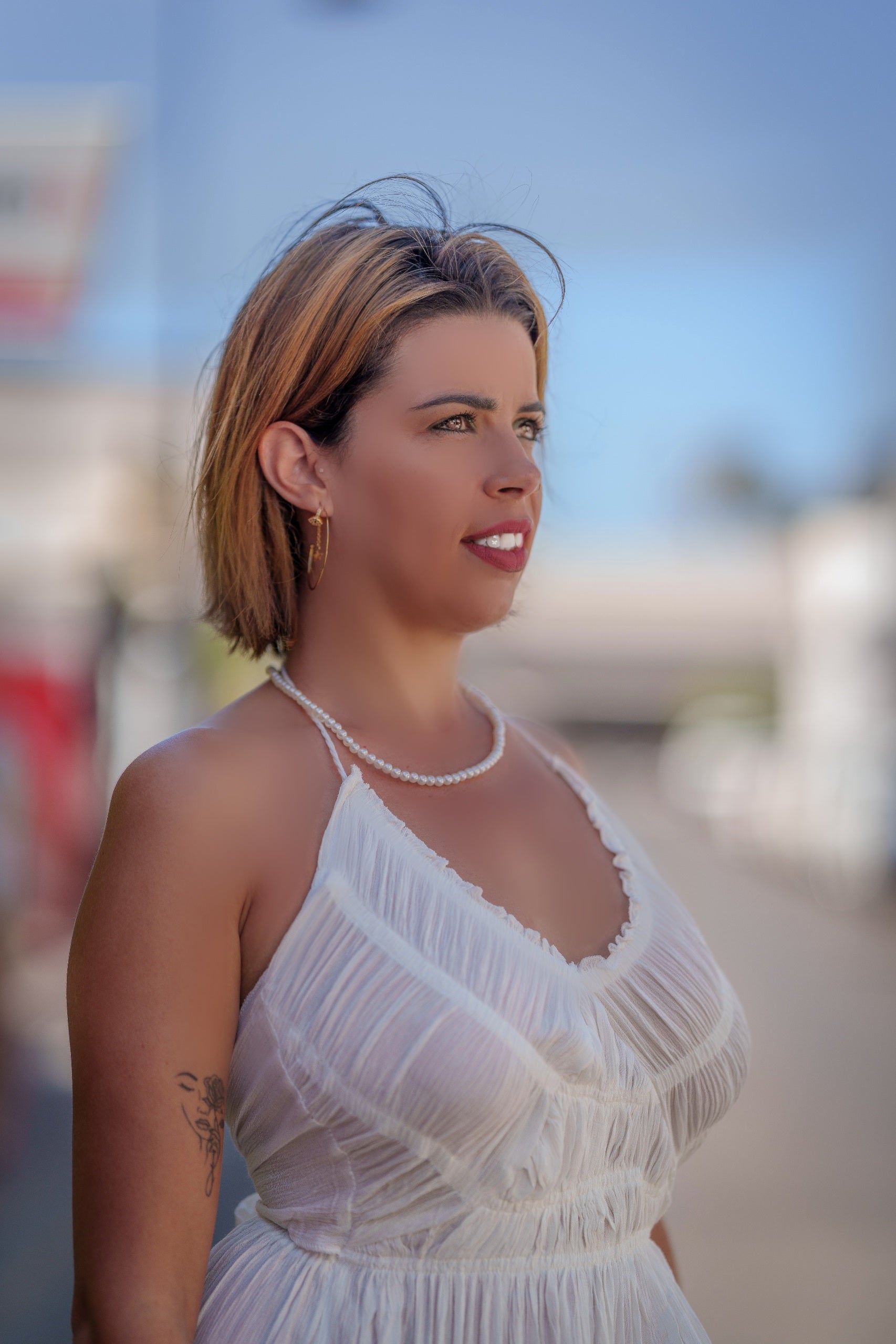 Robe blanche sixty 974,île de la Réunion