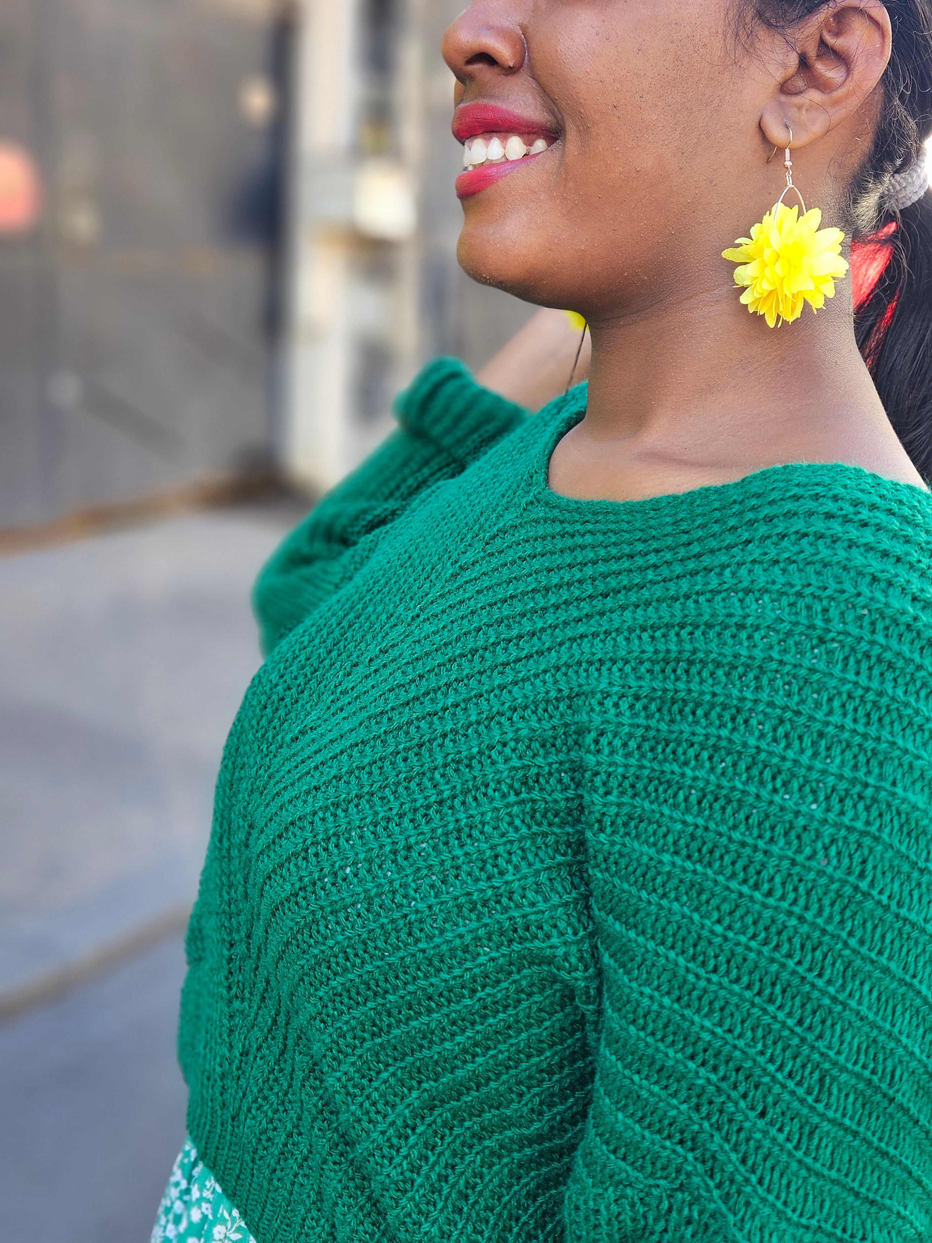 Pull maille vert 974,île de la Réunion