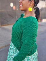 Pull maille vert 974,île de la Réunion