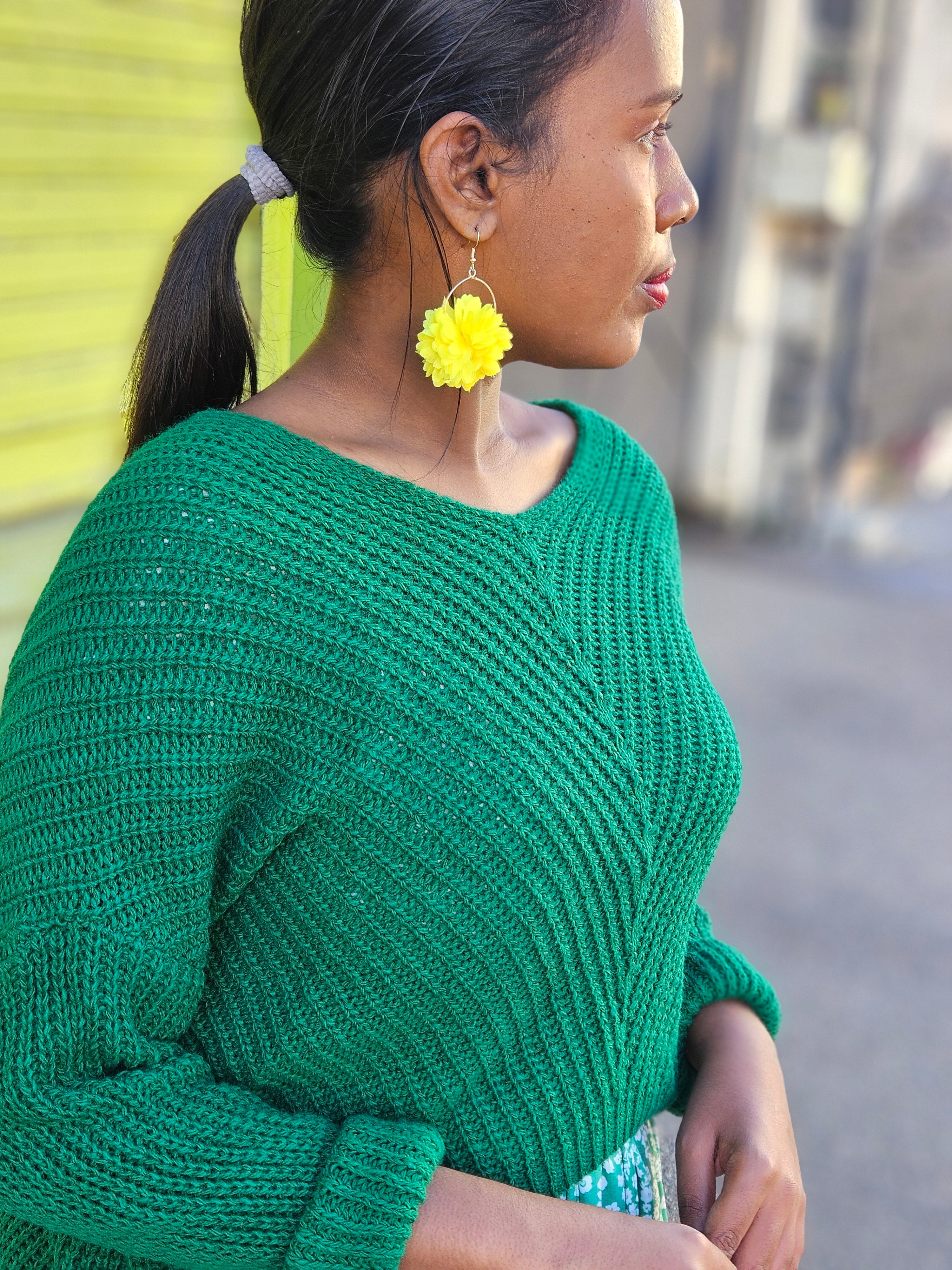 Pull maille vert 974,île de la Réunion