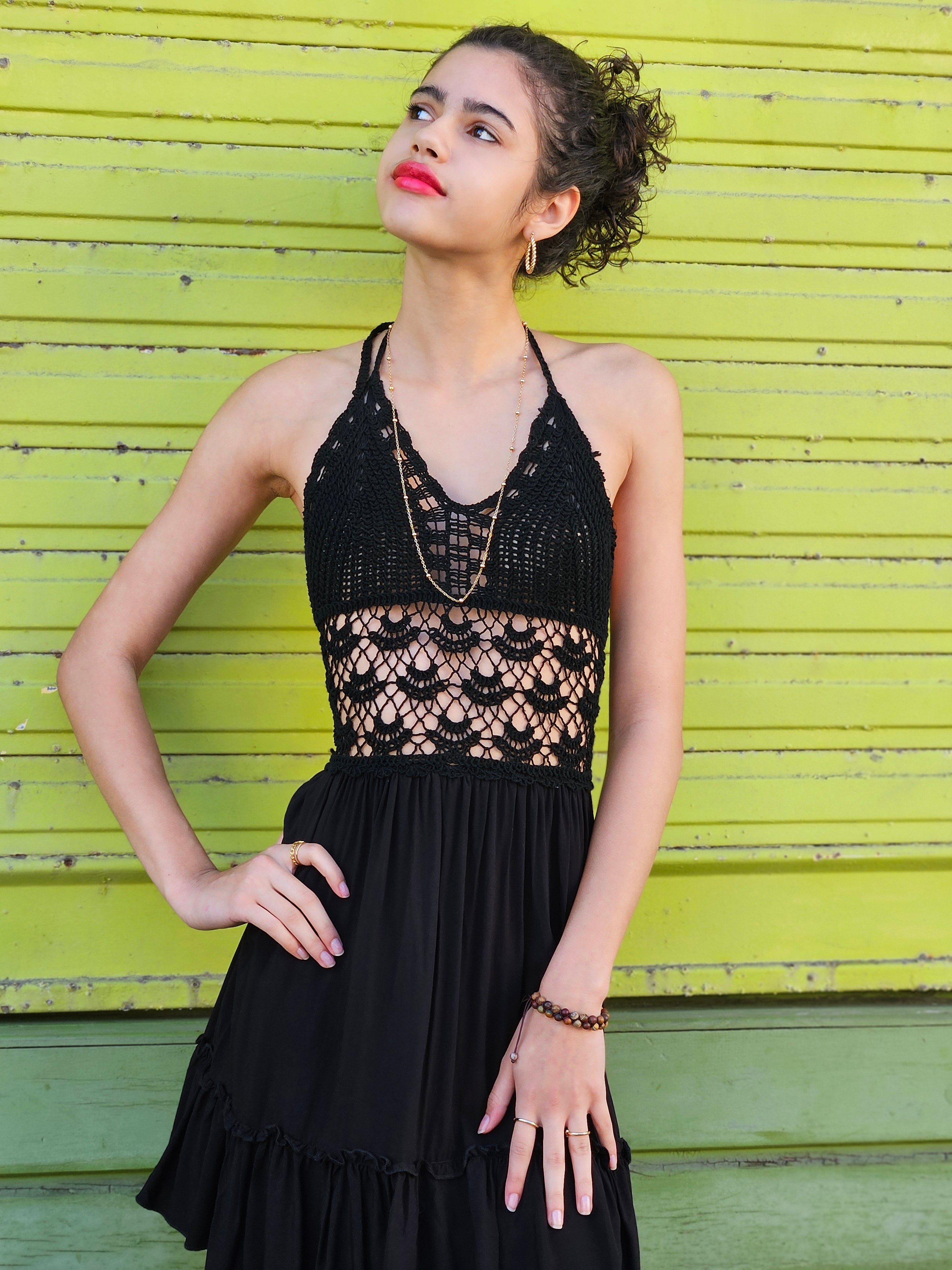 Robe courte crochet 974,île de la Réunion