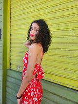 Ensemble jupe longue rouge 974,île de la Réunion