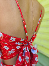 Ensemble jupe longue rouge 974,île de la Réunion
