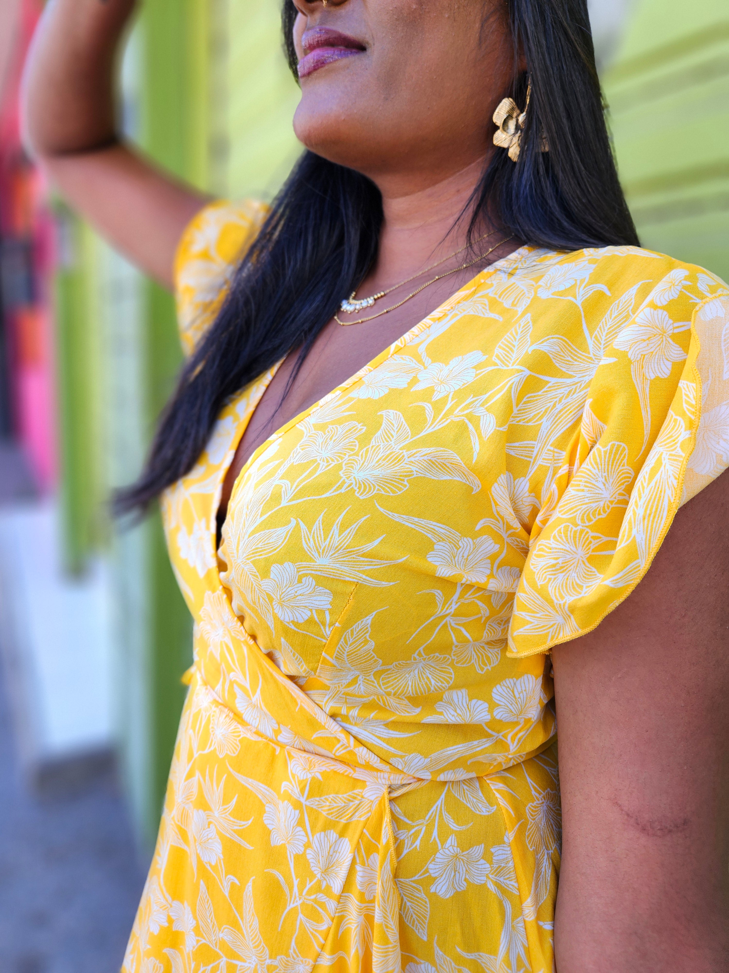 Robe courte porte-feuille 974,île de la Réunion