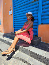 Robe courte rouge 974,île de la Réunion