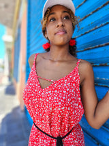Robe courte rouge 974,île de la Réunion