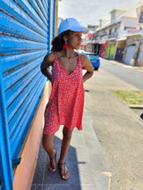 Robe courte rouge 974,île de la Réunion