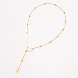 Hollow heart-shaped letter necklace