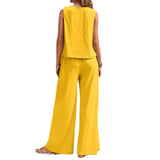 Ensemble femme fluide été – Top ample & pantalon large – Coloris multiples