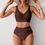Bikini feminine two-piece swimsuit, high-waisted swimsuit set