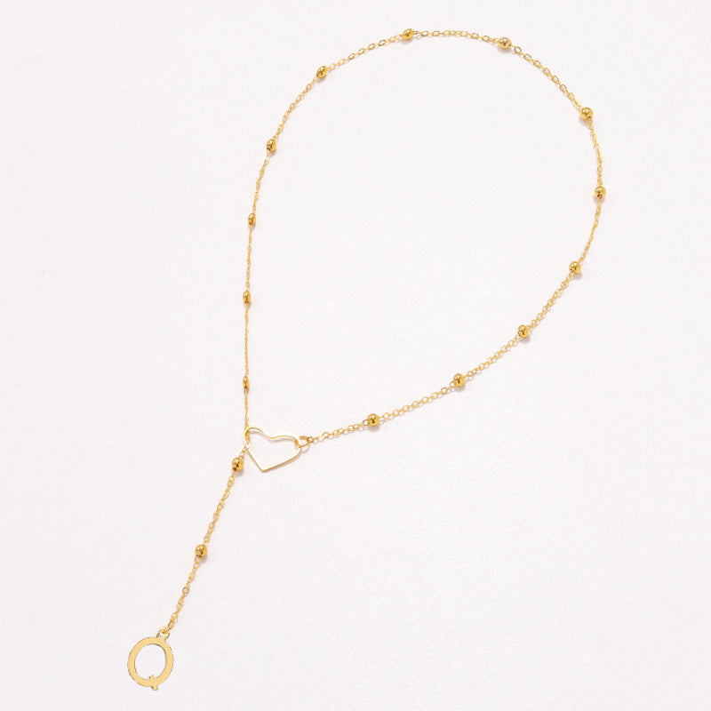 Hollow heart-shaped letter necklace