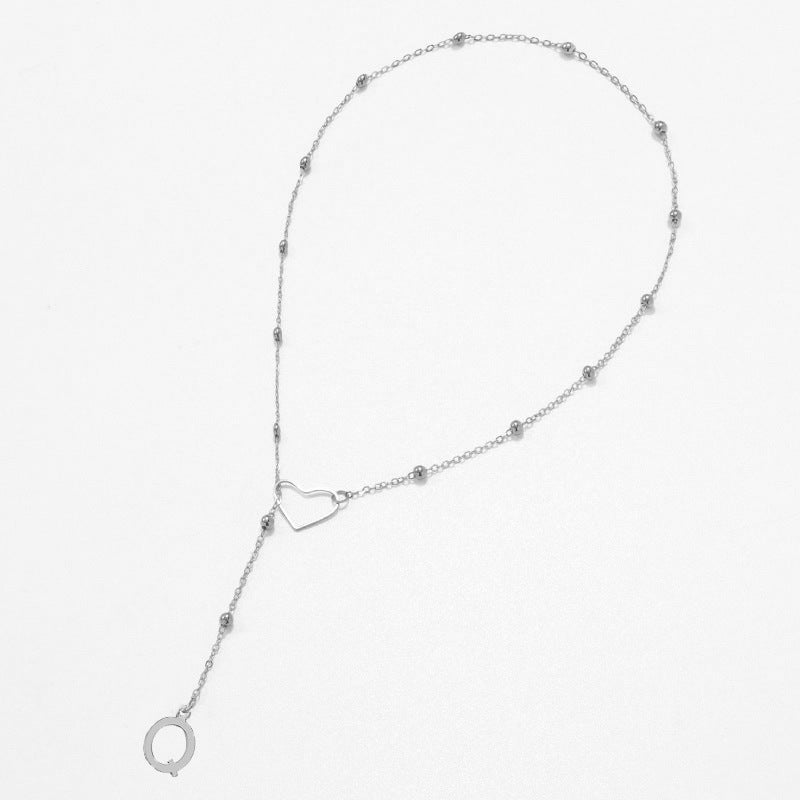 Hollow heart-shaped letter necklace