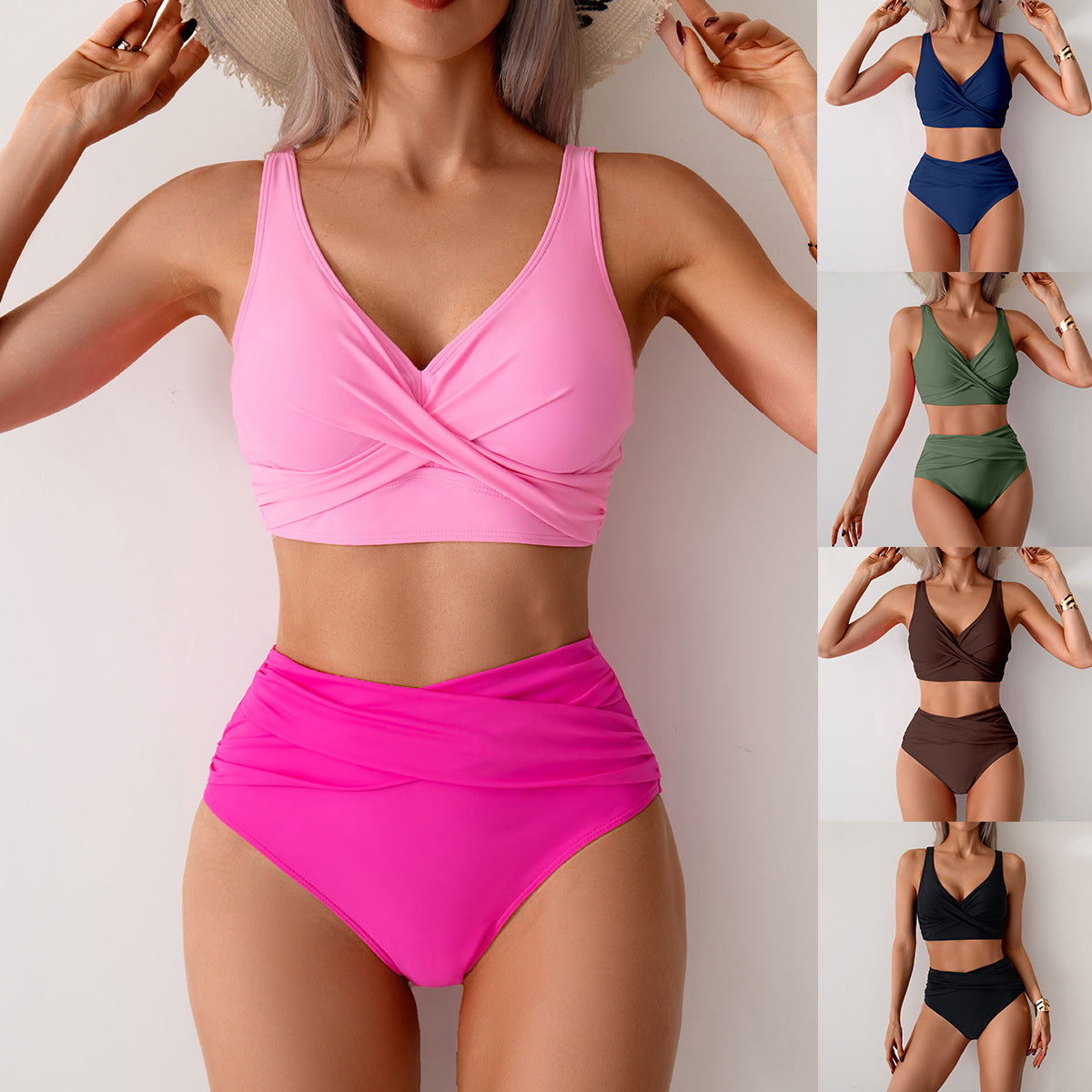 Bikini feminine two-piece swimsuit, high-waisted swimsuit set