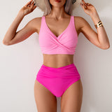 Bikini feminine two-piece swimsuit, high-waisted swimsuit set