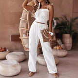 Ensemble pantalon femme été – tissu naturel respirant, style bohème chic