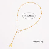 Hollow heart-shaped letter necklace